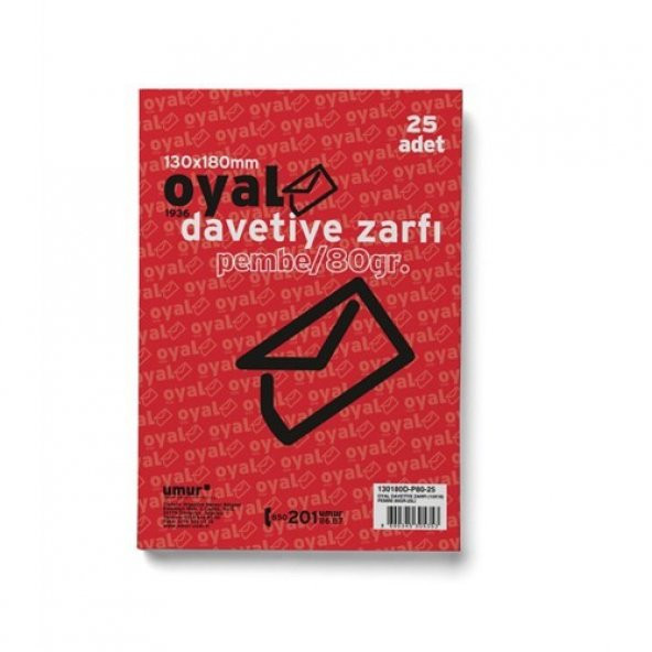 Oyal 13*18 Buklet Tipi Davetiye Zarfı 25li 80gr - Pembe ürün görseli 1