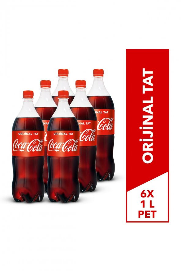 Coca-Cola Pet 1 Litre, 6lı Paket ürün görseli 1
