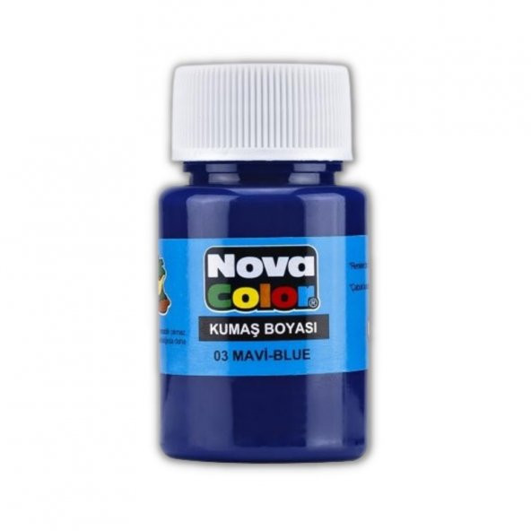 Mavi Kumaş Boyası Tişört Çanta Tekstil Boyası 30 ml 1 Adet Nova Color Kumaş Boyası Mavi 1 Adet ürün görseli 1