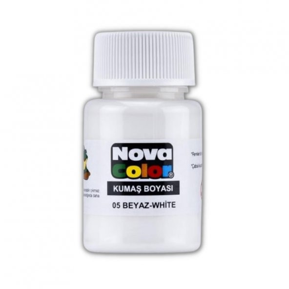 Beyaz Kumaş Boyası Tişört Çanta Tekstil Boyası 30 ml 1 Adet Nova Color Kumaş Boyası Beyaz 1 Adet ürün görseli 1