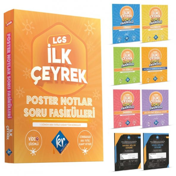 8. Sınıf LGS İlk Çeyrek Poster Notlar Soru Fasikülleri KR Akademi ürün görseli 1
