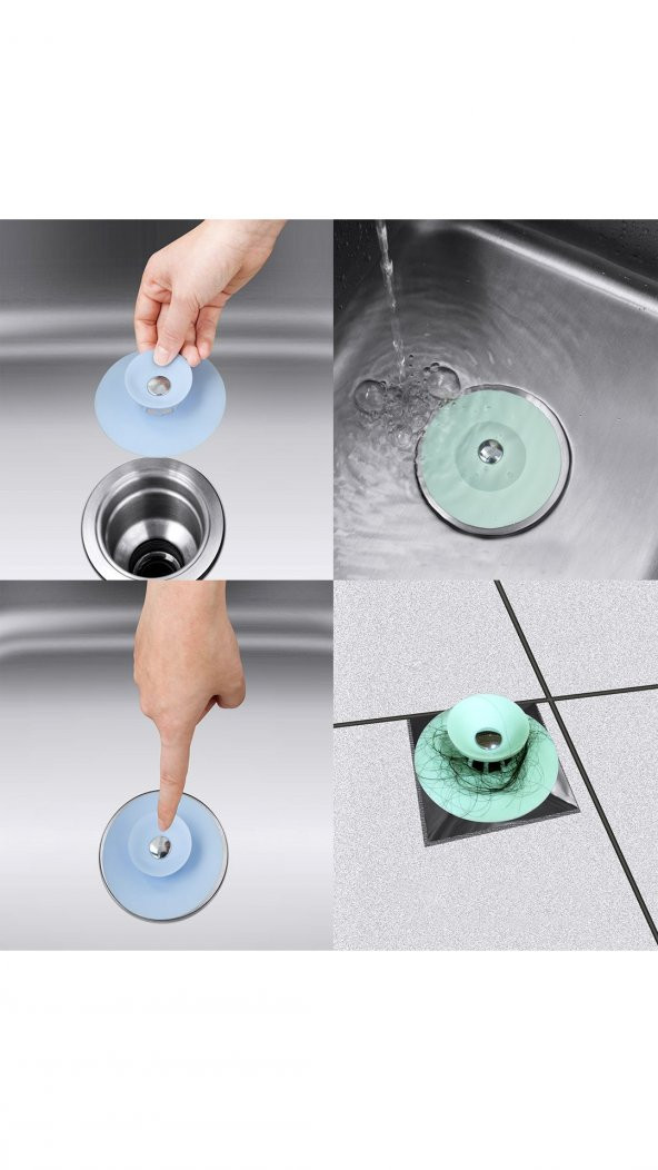 Silikon Lavabo Küvet Süzgeci Kilitli Lavabo Tıkacı Lavabo Küvet Tıpası ürün görseli 1