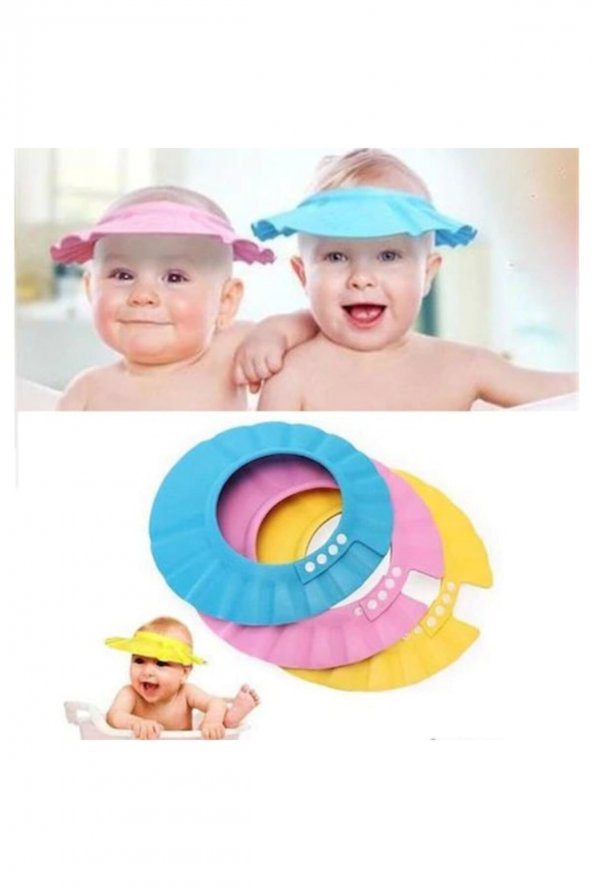 Ayarlanabilir Çıtçıtlı Çocuk Bebek Için Banyo Şapkası Yıkama Aparatı Asorti ürün görseli 1
