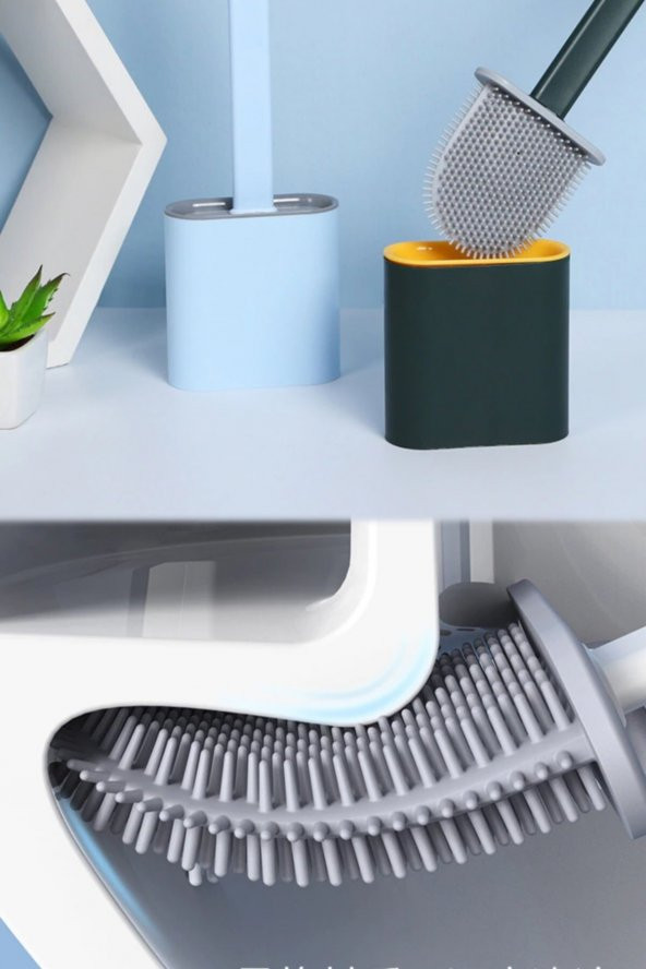 Hijyenik Akıllı Silikon Tuvalet Fırçası Banyo Lavabo Klozet Temizleme Aparatı Asılabilir Standlı Pro ürün görseli 1