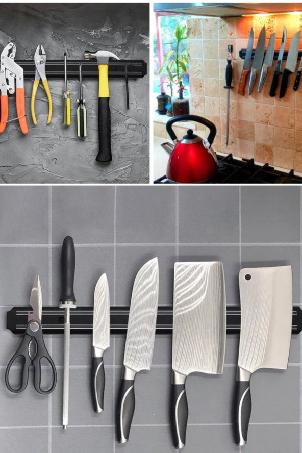 Mutfak Tezgah Duvar Için Uygun Ev Ve Işletmeler Için 55 Cm Bıçak Askısı Mıknatıslı Şeflere Özel Pro ürün görseli 1
