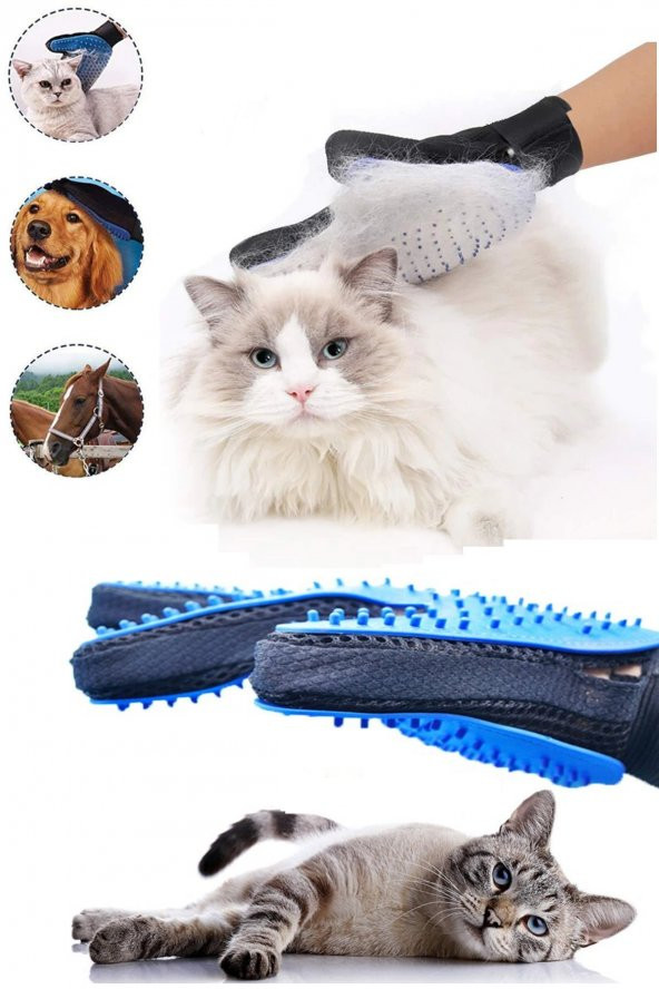 Profesyonel Kedi Köpek Tüm Irklara Uygun Profesyonel Tüy Toz Toplama Eldiveni ve Masaj Eldiveni ürün görseli 1