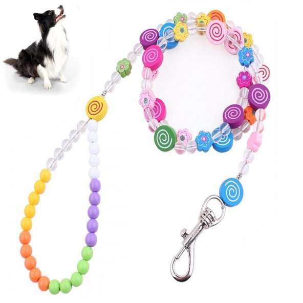 Çelik Telli Boncuklu Desenli Süslü Sevimli Kedi & Köpek Tasması ürün görseli 1