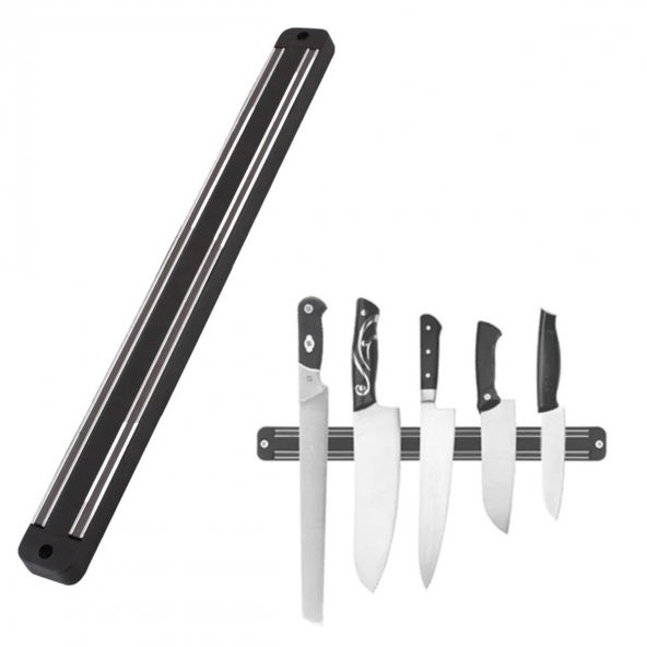 Paslanmaz Mıknatıslı Duvar Bıçak Askısı Standı 55Cm - Resim 2