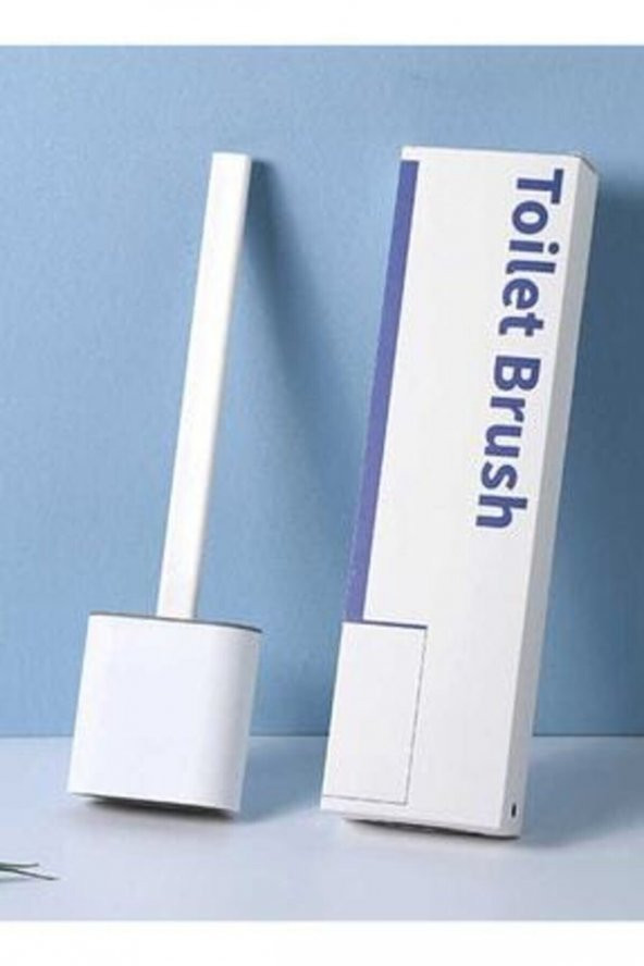 Beyaz Silikon Banyo Tuvalet Klozet Fırçası Ve Tutucu Set ürün görseli 1