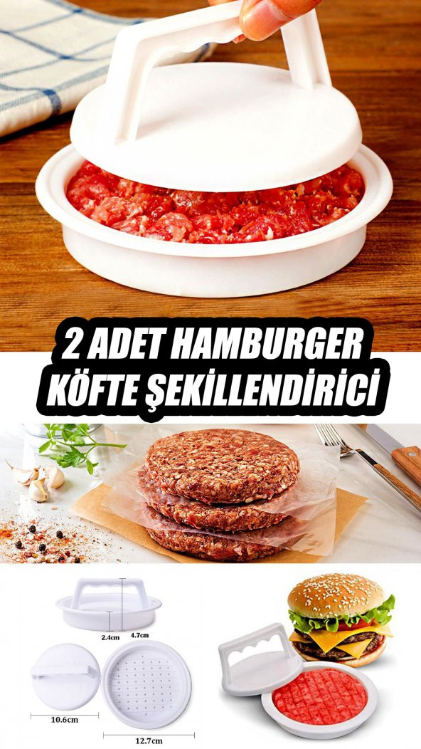 2x Hamburger ve Köfte Şekillendirici - Hamburger Press (2 ADET) ürün görseli 1