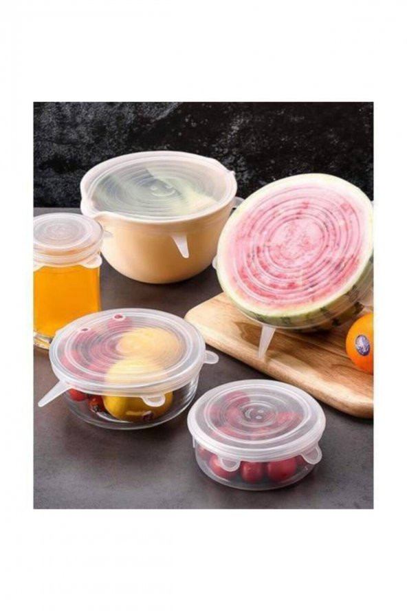 6lı Silikon Streç Kapak Seti Yıkanabilir,mikro Dalga Fırına Uygun Hava Almaz ürün görseli 1