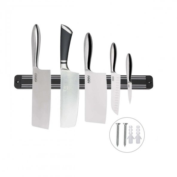 Paslanmaz Mıknatıslı Duvar Bıçak Askısı Standı 33 Cm - Resim 5
