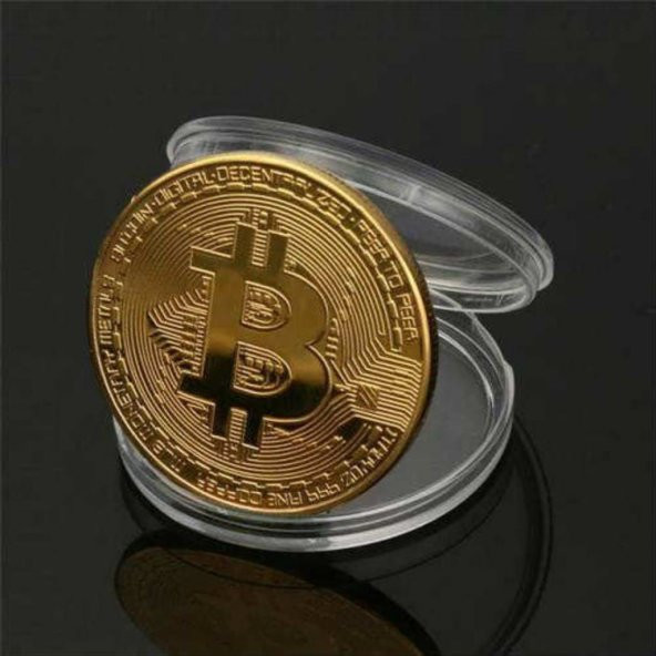 Bitcoin Madeni Para Altın Rengi Hatıra Koleksiyon Değerli Kutulu ürün görseli 1