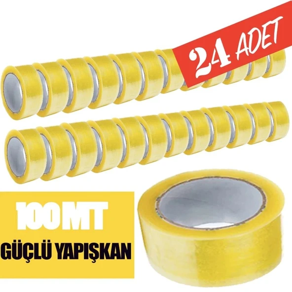 Şeffaf 45x100 Metre Koli Bandı 24 Adet (Tam Metraj) ürün görseli 1
