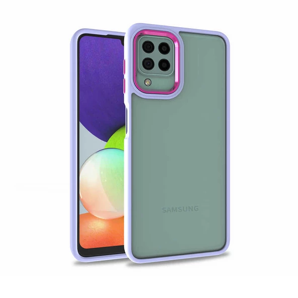 Galaxy M32 Kılıf Zore Flora Buton,Kenar Çevresi Renkli Kılıf ürün görseli 1