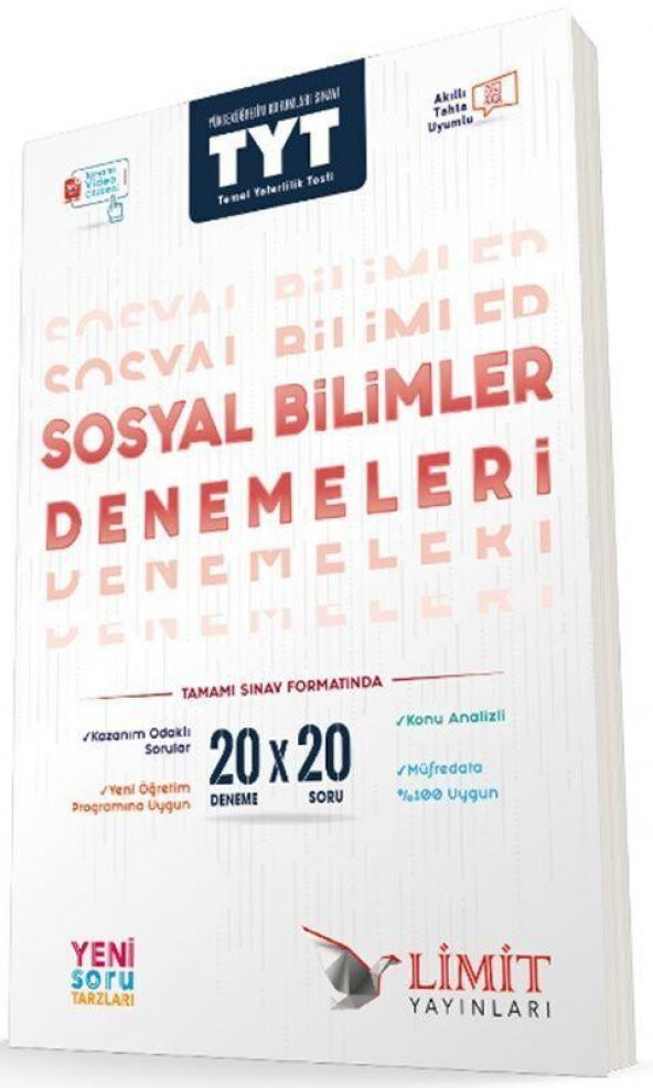 TYT Sosyal Bilimler 20 x 20 Denemeleri Limit Yayınları ürün görseli 1
