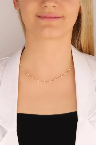 Taşsız Zincir Gümüş Choker Kolye ürün görseli 1