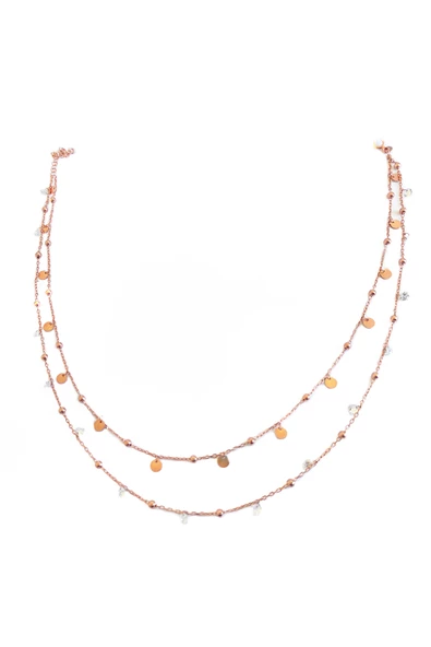 Sarkık Pullu Taşlı 2’li Gümüş Choker Kolye - Resim 2