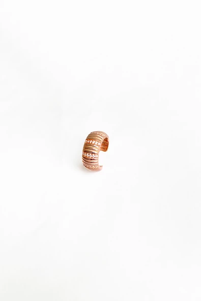 Kalın Taşlı Gümüş Ear Cuff Küpe ürün görseli 1
