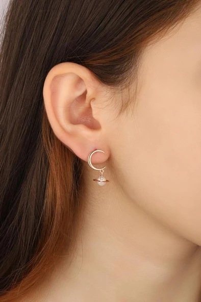 İncili Galaksi Gümüş Küpe ürün görseli 1