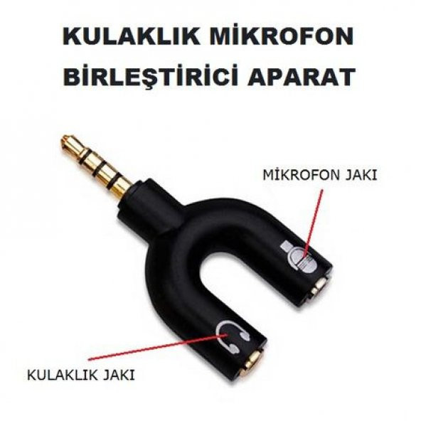 Y Şeklinde Ayırıcı Aparat Dönüştürücü Mikrofon Kulaklık Ayırma Aparatı ürün görseli 1