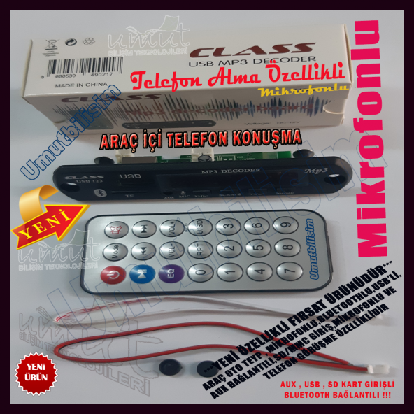 Bluetooth Araç Kiti Aux Girişli Mikrofonlu Görüşmeli Usbden Müzik Dinle Oto Teyp Mp3 Müzik Çevirici ürün görseli 1