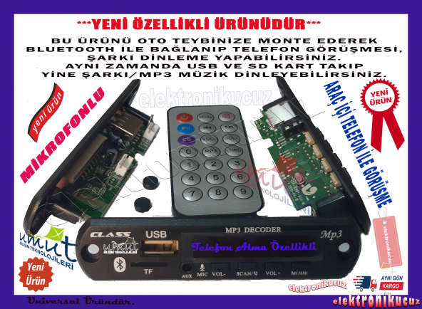 YENİ DİZAYNLI MODEL OPEL ASTRA BLUETOOTHLU OTO TEYP USBSD ÇEVİRİCİ AUX KUMANDALI 12V MİKROFONLUDUR. ürün görseli 1