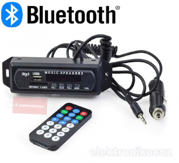 Oto Teyp Dönüştürücü Çevirici Bluetooth AUX-SD Kart-USB-Mikrofon ürün görseli 1