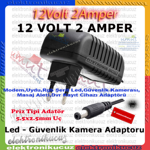 HHM-MODEM ADAPTERÜ 12V 2A AC DC 12V2A 12 VOLT 2 AMPER 12V 2Ah ADAPTER TRAFO PLASTİK ürün görseli 1