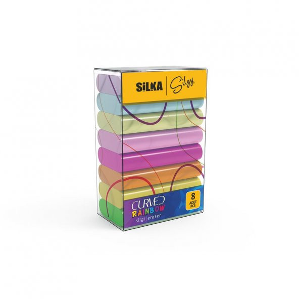 SILKA SILGI CURVED RAINBOW NEON-PASTEL 8 LI SG.51 ürün görseli 1