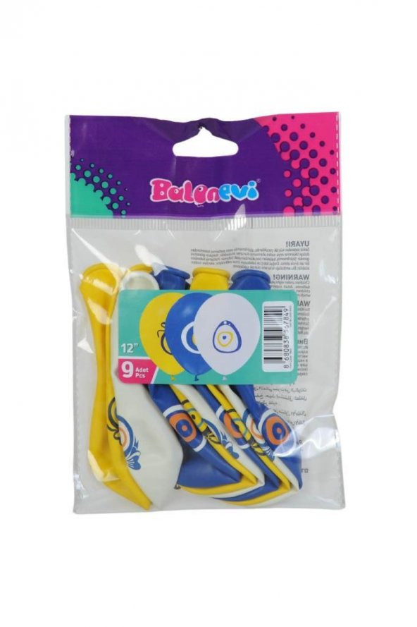 BALONEVI BALON NAZAR BON.BASKILI 9 LU ürün görseli 1