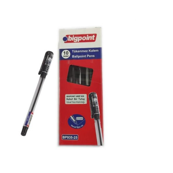 BIGPOINT GRIP 07TUKENMEZ KALEM SIYAH 10 LU 935-95 ürün görseli 1