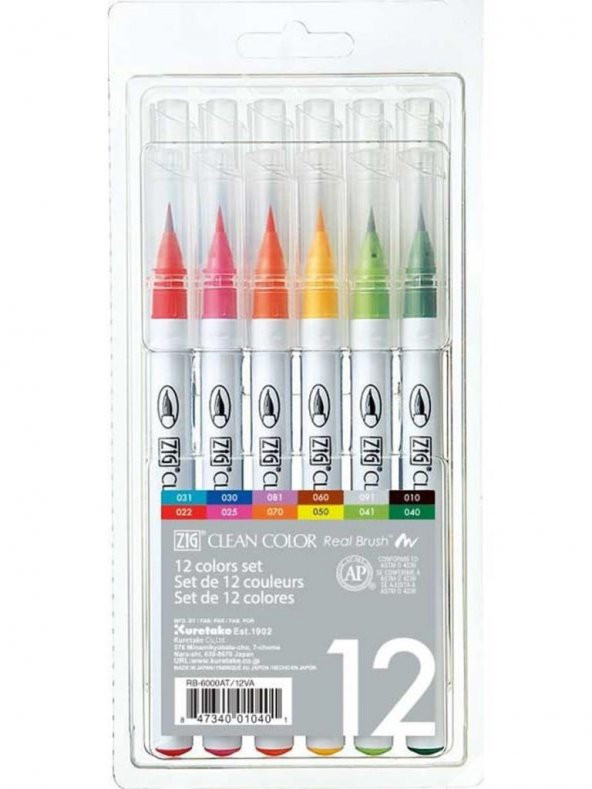 ZIG CLEAN COLOR REAL BRUSH RB-6000AT/12VA 12 LI ürün görseli 1