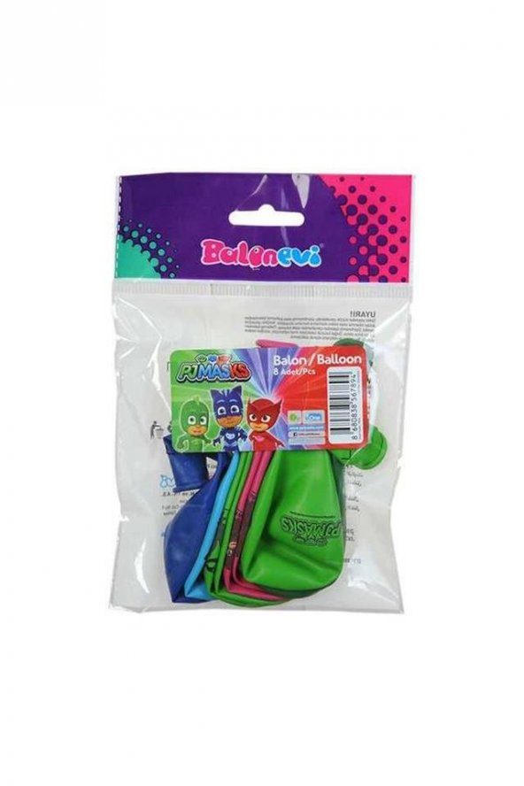 BALONEVI BALON PJMASKS BASKILI 8 LI ürün görseli 1