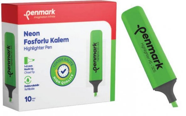 PENMARK FOSFORLU KALEM NEON YESIL 10 LU HS 505 02 ürün görseli 1