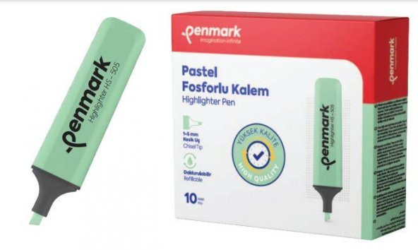 PENMARK FOSFORLU KALEM PASTEL MINT YESILI 10L 505 ürün görseli 1
