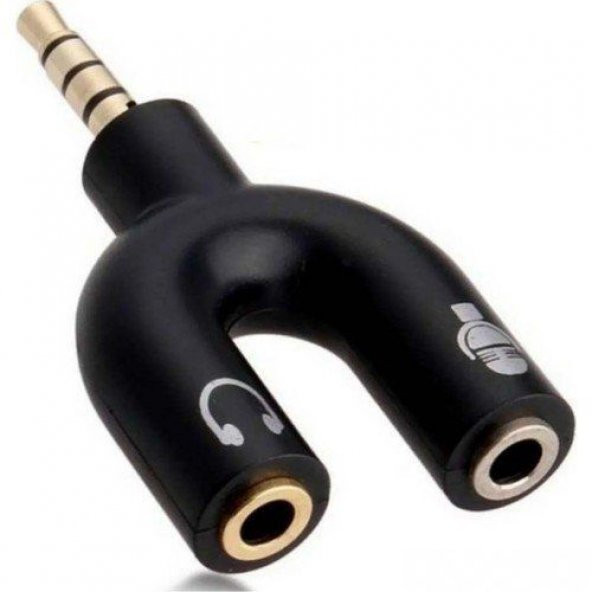 Stereo 3.5mm Aux Cep Telefonu Kulaklık ve Mikrofon Ayırıcı ürün görseli 1