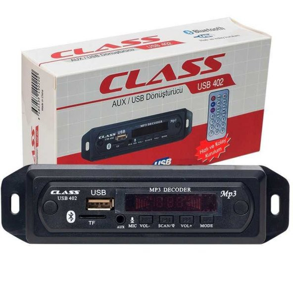 ÇAKMAKLIK GİRİŞLİ OTO TEYP DÖNÜŞTÜRÜCÜ BLUETOOTH AUX-SD KART USB ürün görseli 1