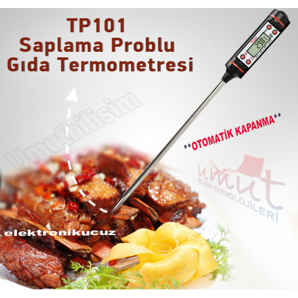 Dijital Gıda Yemek Termometresi  Sıcaklık Ölçer  TP-101 (Beyaz Renk) ürün görseli 1