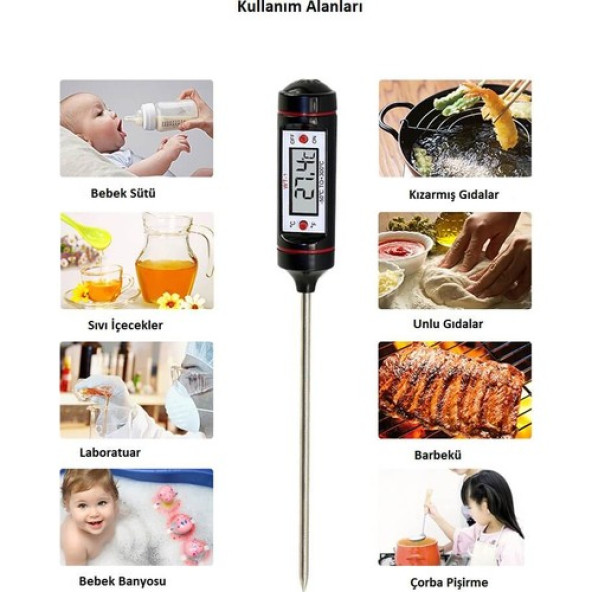 TP101 Sıvı Termometresi Daldırma - TP-101 TERMOMETRE SAPLAMALI TİP EVDE İŞTE HER YERDE SICAKLIK KONTROLÜ ürün görseli 1