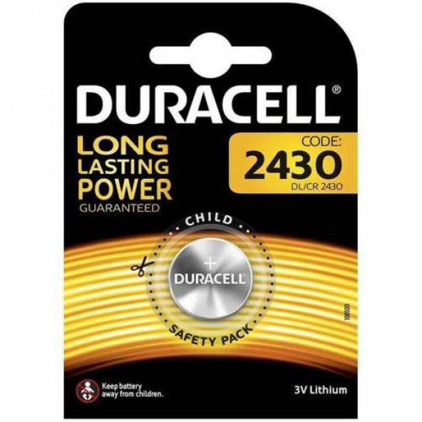 Duracell CR 2430 Lithium 3 Volt Tekli Düğme Pil Orjinal Elektronik Cihaz Pili CR2430 PİL ürün görseli 1