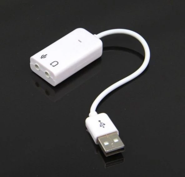 Ses Kartı Bozuk olan için çözüm Virtual 7.1 Beyaz USB Ses Kartı Usb Sound Adaptör ürün görseli 1
