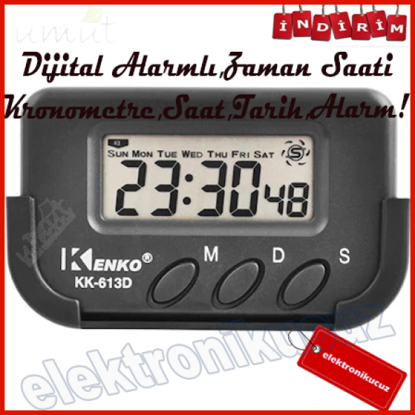 İleri Sayarlı Kronometre Buzzer Alarm Saat Tarih Öğrenci Sınav Kronometre Araç Saati Öğrenci Saati ürün görseli 1