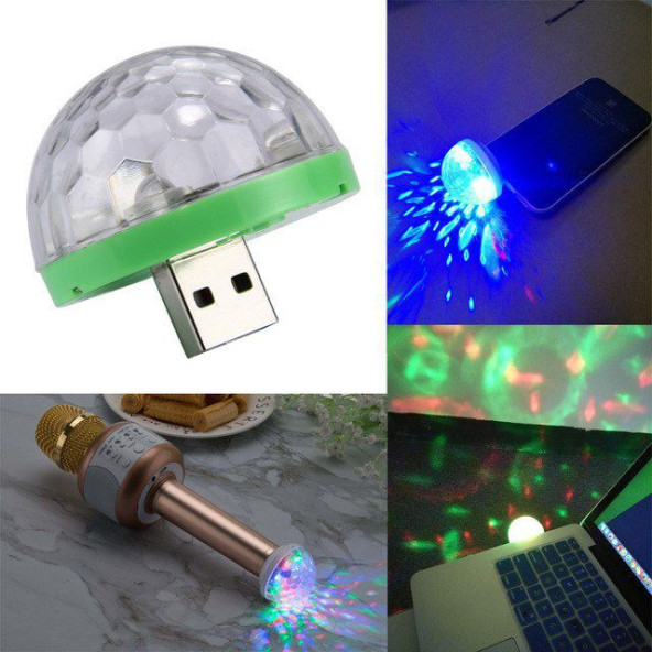 Mini Usb Disko Topu Telefon Tablet Araç Mikrofon Uyumlu Sese Duyarlı ürün görseli 1