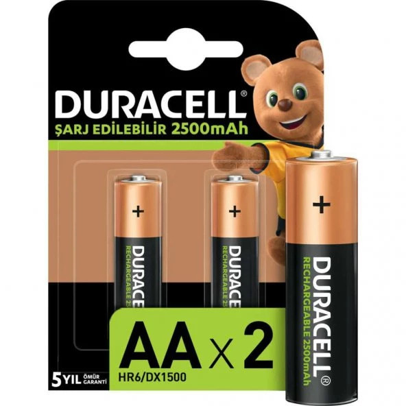 Şarj Edilebilir AA Kalem Pil 2500 Mah 2li Pakette ürün görseli 1