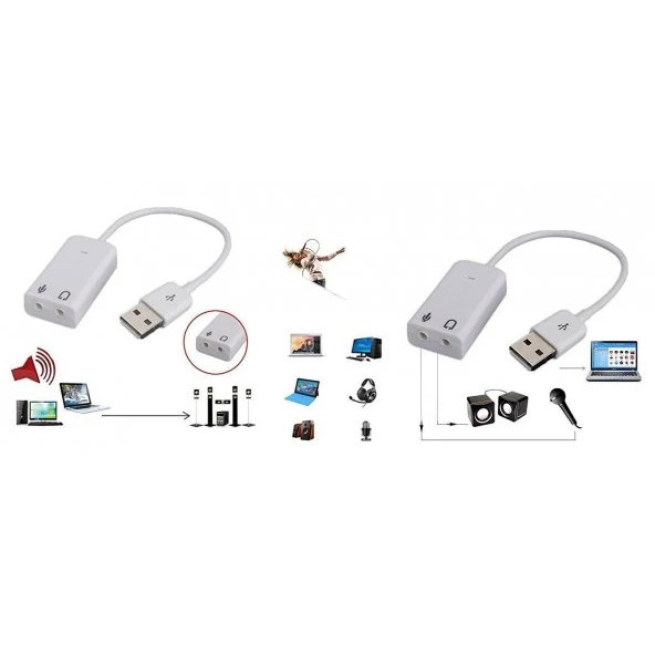 7+1 Usb Ses Kartı Virtual 3D Kablolu Windows 7810 , Xp Uyumlu Ses Kartı Sıfır Kutusunda ürün görseli 1