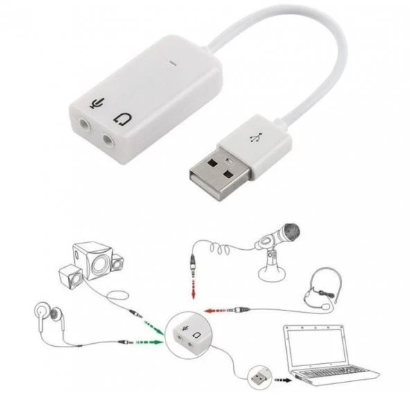 USB Kablolu Ses Kartı 7.1 Sound Çevirici Dönüştürücü Ses Çevirici GARANTİLİ ÜRÜN ürün görseli 1