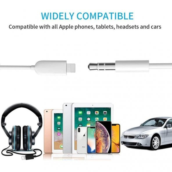 Apple iphone ipad Lightning To 3.5mm Jack Aux Kablo dönüştürücü çevirici kablo,Audio Çevirici Kablo ürün görseli 1