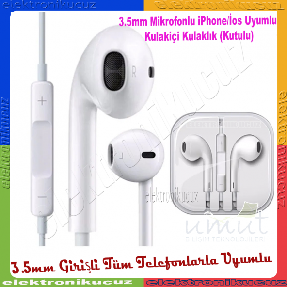 Syrox - Syrox Kulak İçi Orjinal Kulaklık 3.5mm Aux Mikrofonlu Beyaz ürün görseli 1
