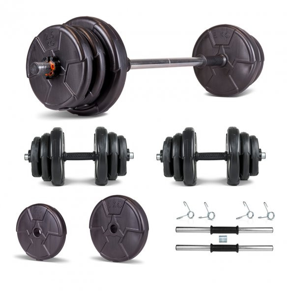 Ecgspor HERO Serisi 22 KG Multifonksiyonel HSeti ve Dambıl Seti Ağırlık Fitness Seti ürün görseli 1